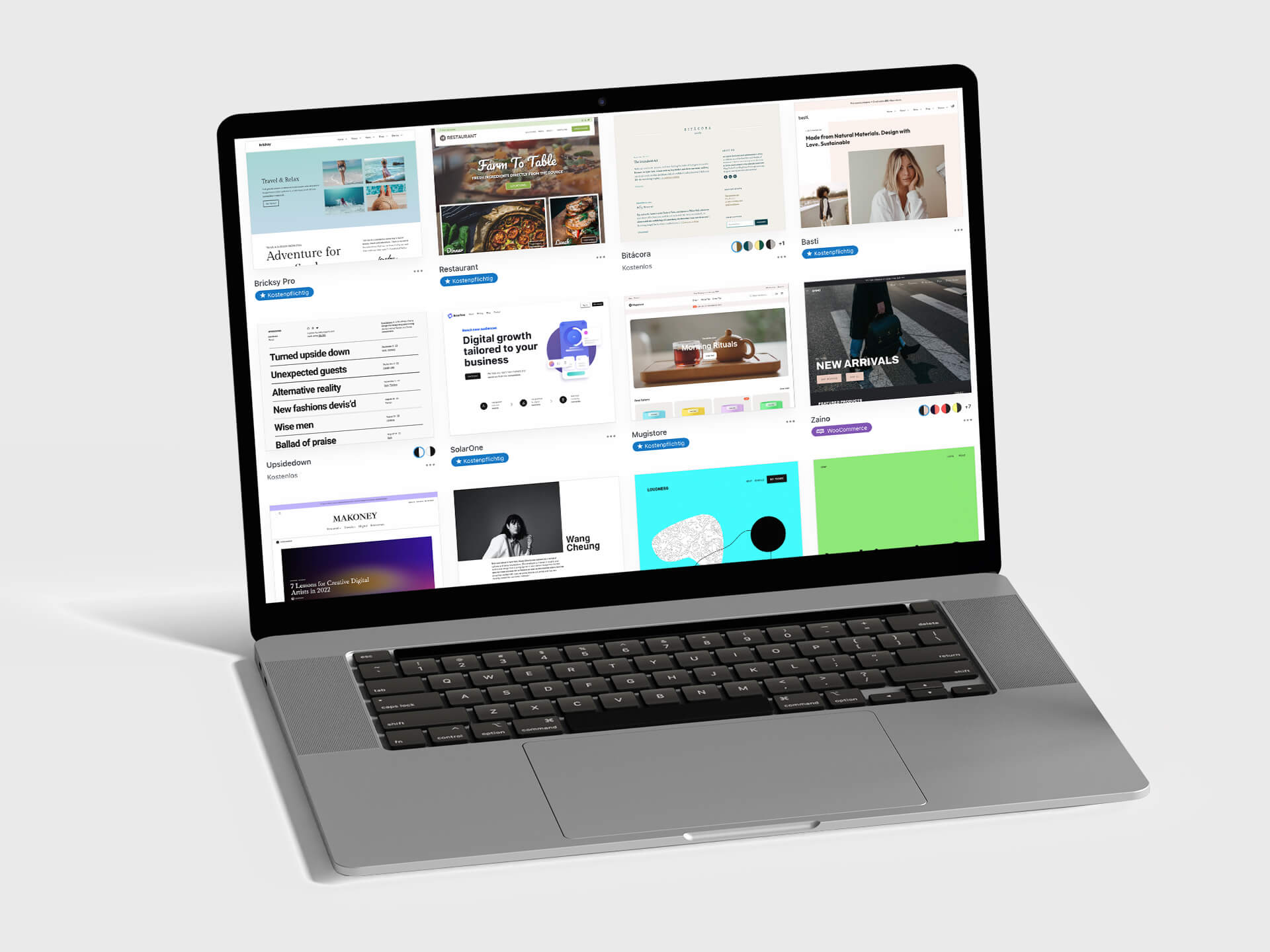 Laptop mit Wordpress Designs