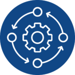 Icon blau Prozesse Automatisierung